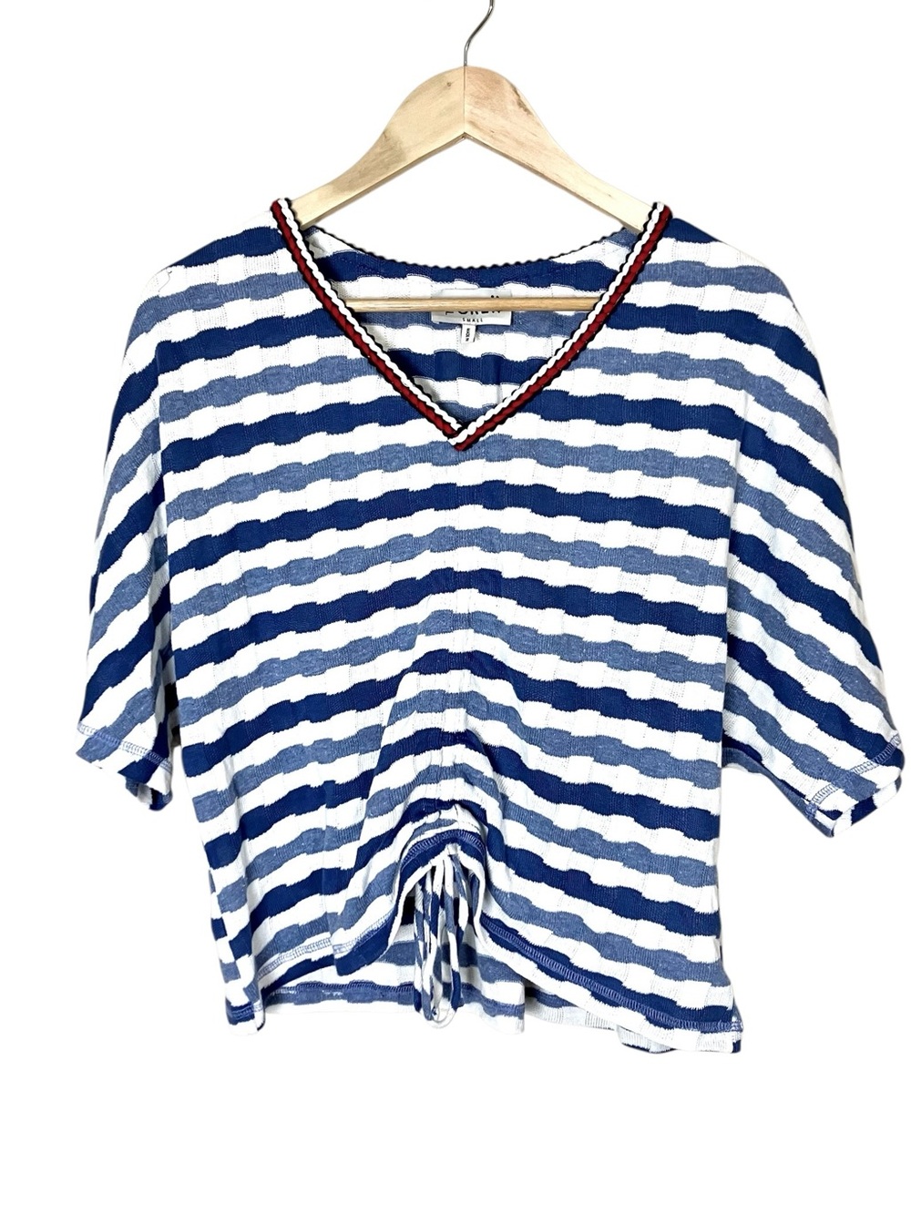 The Greii Knit Top Striped Draw Stripe Cinch Nautical Size Small